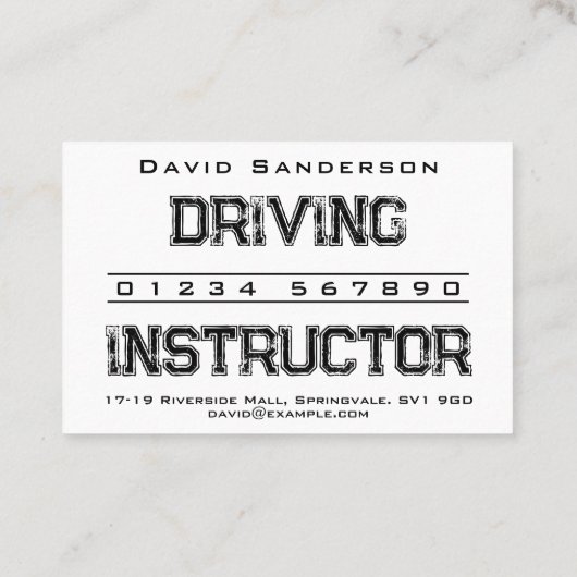 Visitekaartje rijinstructeur (Achterkant)