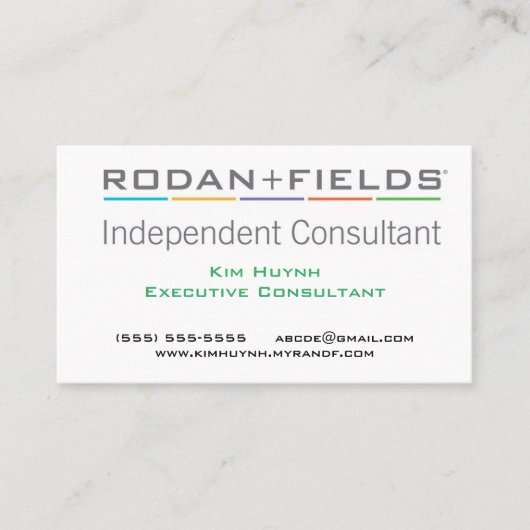 Visitekaartje Rodan en Fields (Voorkant)