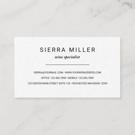 visitekaartje rode druiven sommelier (Achterkant)