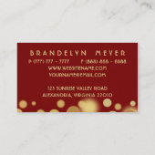 Visitekaartje Rode en gouden Stippen (Achterkant)