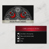 visitekaartje rode Keltische kruis (Voorkant / Achterkant)