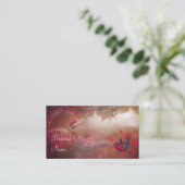 Visitekaartje Rode Roze Bosvogel (Staand voorkant)
