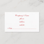 Visitekaartje rode rozen (Achterkant)