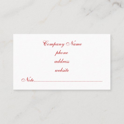 Visitekaartje rode rozen (Achterkant)