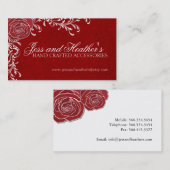 Visitekaartje rode rozenrood (Voorkant / Achterkant)