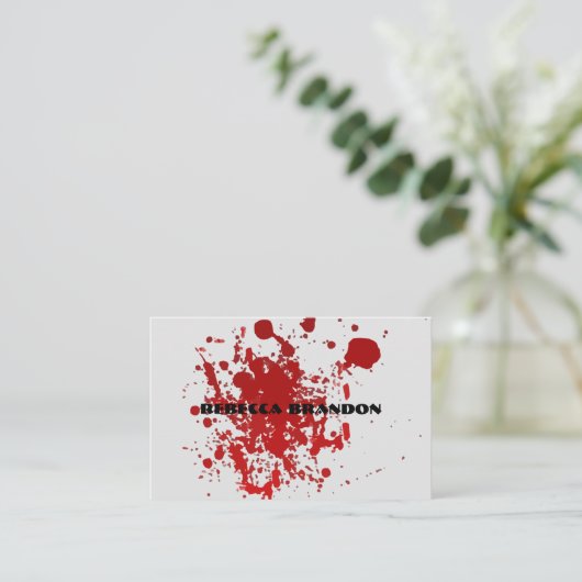 Visitekaartje Rode splatter Abstract verf (Staand voorkant)