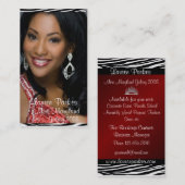 Visitekaartje rode zebra Afdrukagent (verticaal) (Voorkant / Achterkant)