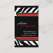 Visitekaartje Rode Zebra afdrukken (Achterkant)