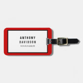 Visitekaartje Rode zwarte rand Bagagelabel (Voorkant horizontaal)