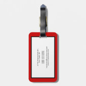 Visitekaartje Rode zwarte rand Bagagelabel (Achterkant verticaal)
