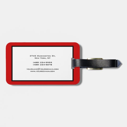 Visitekaartje Rode zwarte rand Bagagelabel (Achterkant horizontaal)