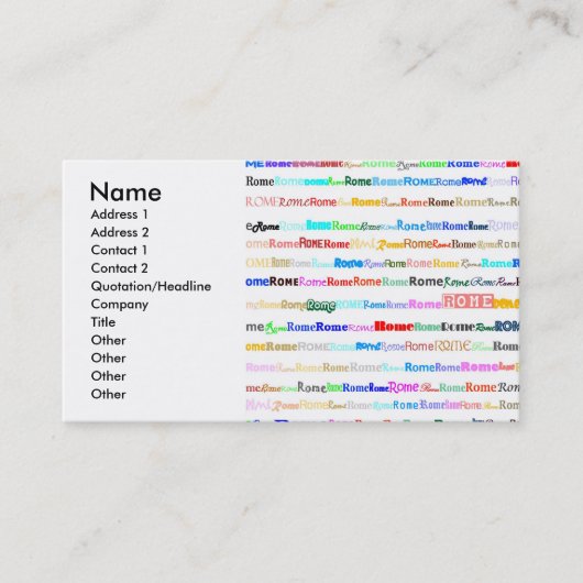 Visitekaartje Rome (Voorkant)