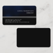 Visitekaartje Ronde Corner Black Blue Pattern (Voorkant / Achterkant)
