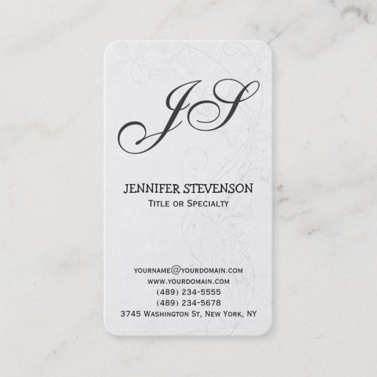 Visitekaartje Ronde hoek monogram patroon (Voorkant)