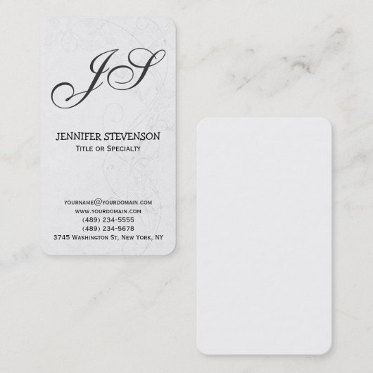 Visitekaartje Ronde hoek monogram patroon (Voorkant / Achterkant)