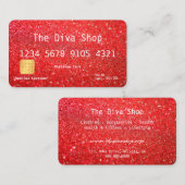 Visitekaartje | Rood creditcard Glitter (Voorkant / Achterkant)