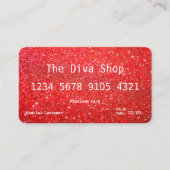 Visitekaartje | Rood creditcard Glitter (Voorkant)