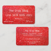 Visitekaartje | Rood creditcard Glitter (Voorkant / Achterkant)