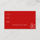 Visitekaartje Rood met Witte Bloemen Trim (Achterkant)