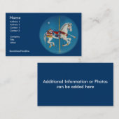 visitekaartje - Rood, wit en blauw Carrouselpaard (Voorkant / Achterkant)