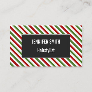 Visitekaartje rood, wit en groen gestreept patroon
