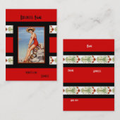 Visitekaartje Rood Zwart Pin Up Meisje  retro (Voorkant / Achterkant)