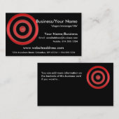 Visitekaartje :: roodachtige Bullseye cirkels (Voorkant / Achterkant)