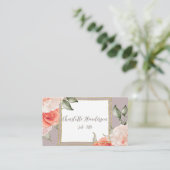 Visitekaartje roos en goudWaterverf (Staand voorkant)