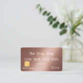 Visitekaartje | Roos goudborsgeborstelde creditcar (Staand voorkant)