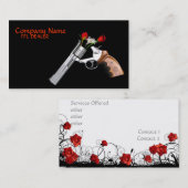 Visitekaartje Roos revolver Pistool (Voorkant / Achterkant)