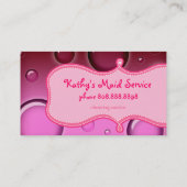 Visitekaartje Roze belletjes blauw haar reinigen (Achterkant)