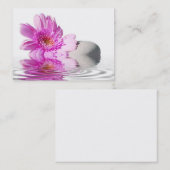 Visitekaartje roze bloem (Voorkant / Achterkant)