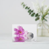 Visitekaartje roze bloem (Staand voorkant)