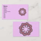 Visitekaartje Roze bloemen (Voorkant / Achterkant)