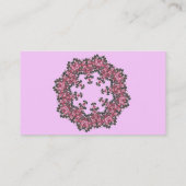 Visitekaartje Roze bloemen (Achterkant)