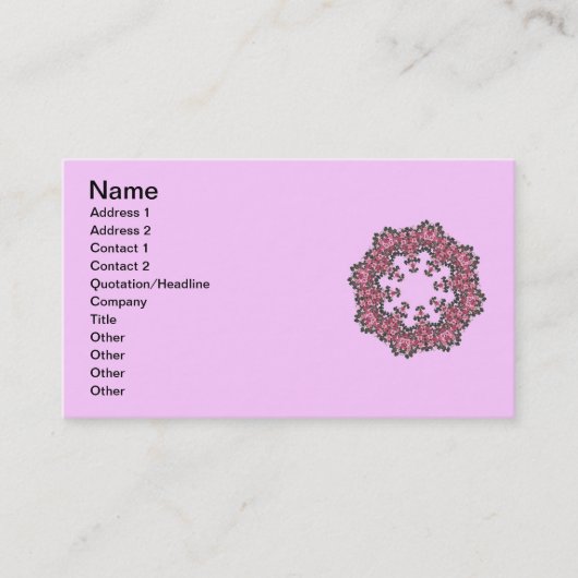 Visitekaartje Roze bloemen (Voorkant)