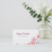 Visitekaartje Roze bloemen (Staand voorkant)