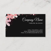 Visitekaartje Roze bloemen (Achterkant)