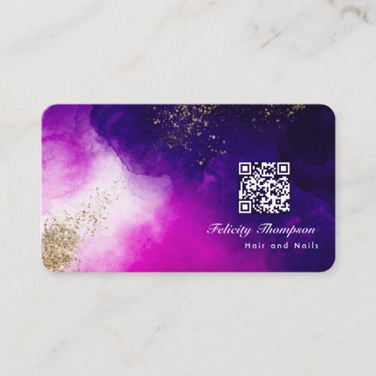 Visitekaartje Roze en goudpenselen (Voorkant)