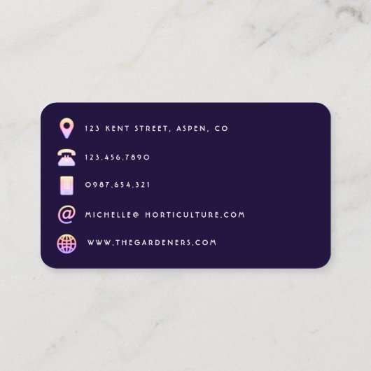 Visitekaartje Roze en goudpenselen (Achterkant)