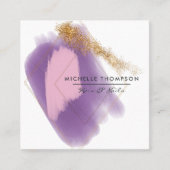 Visitekaartje Roze en goudpenselen (Voorkant)