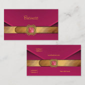 Visitekaartje Roze Fluwelen Gouden Clutch Purse (Voorkant / Achterkant)