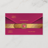 Visitekaartje Roze Fluwelen Gouden Clutch Purse (Achterkant)