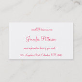 Visitekaartje:: Roze hondenbot/Label Visitekaartje (Achterkant)