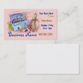 Visitekaartje roze naaigarens (Voorkant / Achterkant)