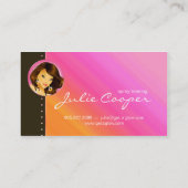 Visitekaartje Roze Oranje vrouw donker (Achterkant)