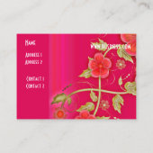 Visitekaartje Roze Rood Bloemmotief (Achterkant)