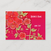 Visitekaartje Roze Rood Bloemmotief (Voorkant)