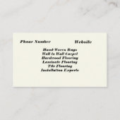 visitekaartje "Rug and Flooring" (Achterkant)