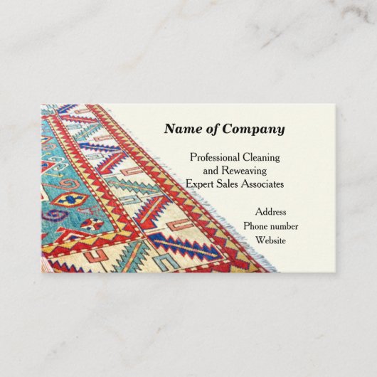 visitekaartje "Rug and Flooring" (Voorkant)